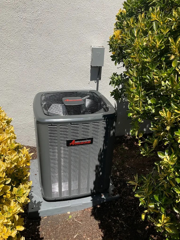 Install Up-flow Amana 80single stage furnace with 14 seer single stage ac with matching coil.